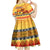 PNG Hamamas Krismas Kid Short Sleeve Dress Papua New Guinea Bird Of Paradise Merry Christmas Gold Style LT9 - Polynesian Pride