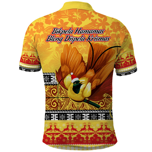 Custom Christmas Papua New Guinea Matching Dress and Hawaiian Shirt Bird Of Paradise Bikpela Hamamas Blong Dispela Krismas LT14 main image 0
