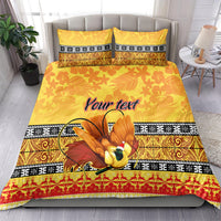 Personalised PNG Hamamas Krismas Bedding Set Papua New Guinea Bird Of Paradise Merry Christmas Gold Style LT9 - Polynesian Pride