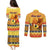 Personalised PNG Hamamas Krismas Couples Matching Puletasi Dress and Long Sleeve Button Shirt Papua New Guinea Bird Of Paradise Merry Christmas Gold Style LT9 - Polynesian Pride