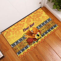 Personalised PNG Hamamas Krismas Rubber Doormat Papua New Guinea Bird Of Paradise Merry Christmas Gold Style LT9 Gold - Polynesian Pride
