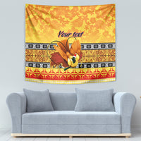 Personalised PNG Hamamas Krismas Tapestry Papua New Guinea Bird Of Paradise Merry Christmas Gold Style LT9 - Polynesian Pride