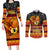 PNG Hamamas Krismas Couples Matching Long Sleeve Bodycon Dress and Long Sleeve Button Shirt Papua New Guinea Bird Of Paradise Merry Christmas Black Style LT9 Black - Polynesian Pride