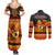 PNG Hamamas Krismas Couples Matching Summer Maxi Dress and Long Sleeve Button Shirt Papua New Guinea Bird Of Paradise Merry Christmas Black Style LT9 - Polynesian Pride