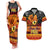 PNG Hamamas Krismas Couples Matching Tank Maxi Dress and Hawaiian Shirt Papua New Guinea Bird Of Paradise Merry Christmas Black Style LT9 Black - Polynesian Pride
