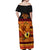 PNG Hamamas Krismas Off Shoulder Maxi Dress Papua New Guinea Bird Of Paradise Merry Christmas Black Style LT9 - Polynesian Pride