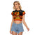 PNG Hamamas Krismas Raglan Cropped T Shirt Papua New Guinea Bird Of Paradise Merry Christmas Black Style LT9 Female Black - Polynesian Pride