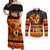 Personalised PNG Hamamas Krismas Couples Matching Off Shoulder Maxi Dress and Long Sleeve Button Shirt Papua New Guinea Bird Of Paradise Merry Christmas Black Style LT9 Black - Polynesian Pride