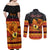Personalised PNG Hamamas Krismas Couples Matching Off Shoulder Maxi Dress and Long Sleeve Button Shirt Papua New Guinea Bird Of Paradise Merry Christmas Black Style LT9 - Polynesian Pride