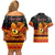 Personalised PNG Hamamas Krismas Couples Matching Off Shoulder Short Dress and Hawaiian Shirt Papua New Guinea Bird Of Paradise Merry Christmas Black Style LT9 - Polynesian Pride