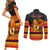 Personalised PNG Hamamas Krismas Couples Matching Short Sleeve Bodycon Dress and Long Sleeve Button Shirt Papua New Guinea Bird Of Paradise Merry Christmas Black Style LT9 - Polynesian Pride