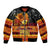Personalised PNG Hamamas Krismas Sleeve Zip Bomber Jacket Papua New Guinea Bird Of Paradise Merry Christmas Black Style LT9 Unisex Black - Polynesian Pride
