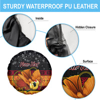 Personalised PNG Hamamas Krismas Spare Tire Cover Papua New Guinea Bird Of Paradise Merry Christmas Black Style LT9 - Polynesian Pride