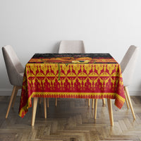 Personalised PNG Hamamas Krismas Tablecloth Papua New Guinea Bird Of Paradise Merry Christmas Black Style LT9 - Polynesian Pride