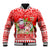 Personalised Hawaii Mele Kalikimaka Baseball Jacket Santa Beach Merry Christmas LT9 Unisex Red - Polynesian Pride