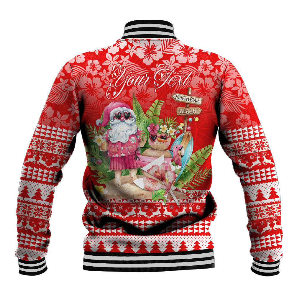 Personalised Hawaii Mele Kalikimaka Baseball Jacket Santa Beach Merry Christmas LT9 - Polynesian Pride