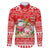 Personalised Hawaii Mele Kalikimaka Family Matching Mermaid Dress and Hawaiian Shirt Santa Beach Merry Christmas LT9 Dad's Shirt - Long Sleeve Red - Polynesian Pride