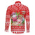 Personalised Hawaii Mele Kalikimaka Family Matching Off Shoulder Long Sleeve Dress and Hawaiian Shirt Santa Beach Merry Christmas LT9 - Polynesian Pride