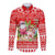 Personalised Hawaii Mele Kalikimaka Long Sleeve Button Shirt Santa Beach Merry Christmas LT9 Unisex Red - Polynesian Pride