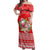 Personalised Hawaii Mele Kalikimaka Off Shoulder Maxi Dress Santa Beach Merry Christmas LT9 Women Red - Polynesian Pride