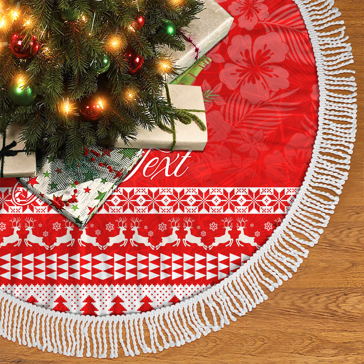 Personalised Hawaii Mele Kalikimaka Tree Skirt Santa Beach Merry Christmas LT9 - Polynesian Pride