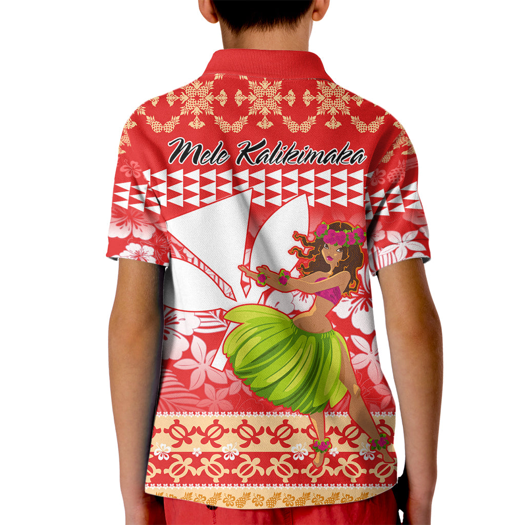 Hawaii Mele Kalikimaka Kid Polo Shirt Santa Claus and Hula Dancing Merry Christmas LT9 - Polynesian Pride