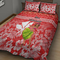 Hawaii Mele Kalikimaka Quilt Bed Set Santa Claus and Hula Dancing Merry Christmas LT9 - Polynesian Pride
