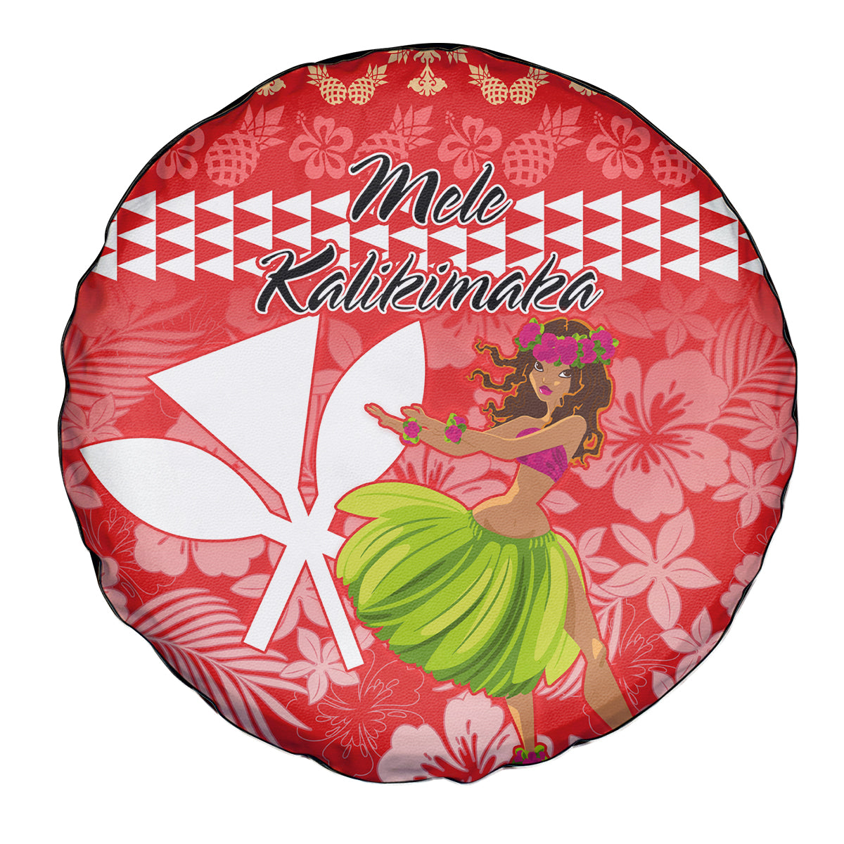 Hawaii Mele Kalikimaka Spare Tire Cover Santa Claus and Hula Dancing Merry Christmas LT9 - Polynesian Pride