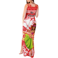 Hawaii Mele Kalikimaka Tank Maxi Dress Santa Claus and Hula Dancing Merry Christmas LT9 - Polynesian Pride