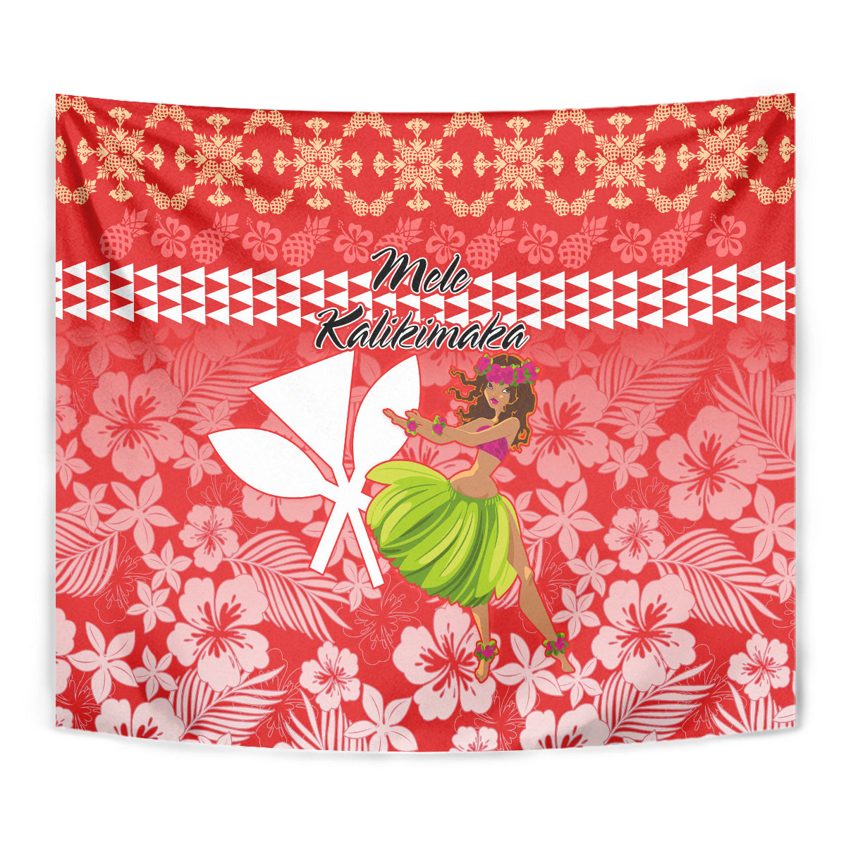 Hawaii Mele Kalikimaka Tapestry Santa Claus and Hula Dancing Merry Christmas LT9 - Polynesian Pride