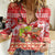 Hawaii Mele Kalikimaka Women Casual Shirt Santa Claus and Hula Dancing Merry Christmas LT9 Female Red - Polynesian Pride