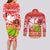 Personalised Hawaii Mele Kalikimaka Couples Matching Long Sleeve Bodycon Dress and Long Sleeve Button Shirt Santa Claus and Hula Dancing Merry Christmas LT9 - Polynesian Pride