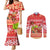 Personalised Hawaii Mele Kalikimaka Couples Matching Mermaid Dress and Long Sleeve Button Shirt Santa Claus and Hula Dancing Merry Christmas LT9 Red - Polynesian Pride
