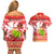 Personalised Hawaii Mele Kalikimaka Couples Matching Off Shoulder Short Dress and Hawaiian Shirt Santa Claus and Hula Dancing Merry Christmas LT9 - Polynesian Pride