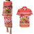 Personalised Hawaii Mele Kalikimaka Couples Matching Puletasi Dress and Hawaiian Shirt Santa Claus and Hula Dancing Merry Christmas LT9 Red - Polynesian Pride