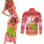 Personalised Hawaii Mele Kalikimaka Couples Matching Short Sleeve Bodycon Dress and Long Sleeve Button Shirt Santa Claus and Hula Dancing Merry Christmas LT9 - Polynesian Pride