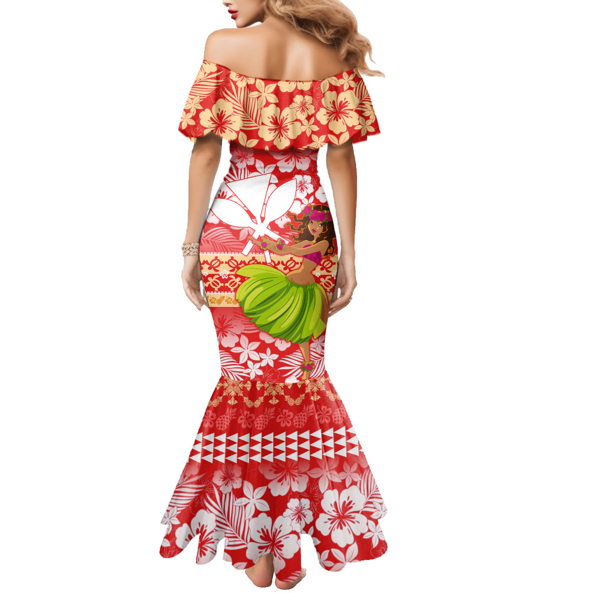 Personalised Hawaii Mele Kalikimaka Family Matching Mermaid Dress and Hawaiian Shirt Santa Claus and Hula Dancing Merry Christmas LT9 - Polynesian Pride