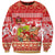 Personalised Hawaii Mele Kalikimaka Sweatshirt Santa Claus and Hula Dancing Merry Christmas LT9 Unisex Red - Polynesian Pride