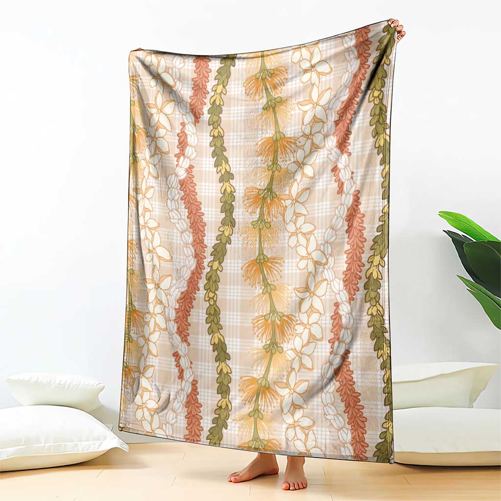 Hawaiian Ohia Lehua Lei Blanket Plaid Palaka Ahiehie Pattern - Polynesian Pride