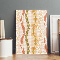 Hawaiian Ohia Lehua Lei Canvas Wall Art Plaid Palaka Ahiehie Pattern - Polynesian Pride