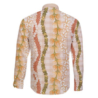 Hawaiian Ohia Lehua Lei Family Matching Short Sleeve Bodycon Dress and Hawaiian Shirt Plaid Palaka Ahiehie Pattern - Polynesian Pride