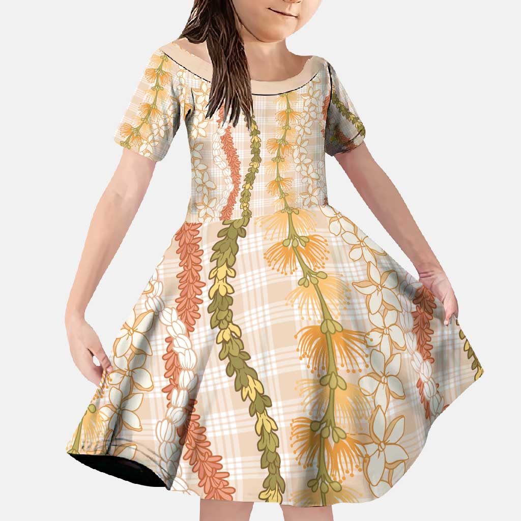 Hawaiian Ohia Lehua Lei Family Matching Tank Maxi Dress and Hawaiian Shirt Plaid Palaka Ahiehie Pattern - Polynesian Pride