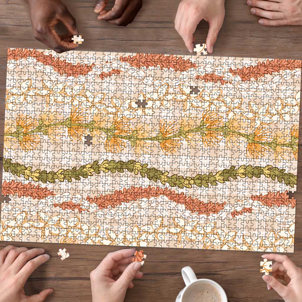 Hawaiian Ohia Lehua Lei Puzzle Plaid Palaka Ahiehie Pattern - Polynesian Pride