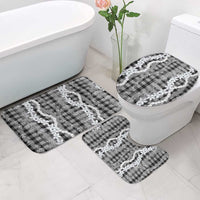 Hawaiian Ohia Lehua Lei Bathroom Set Plaid Palaka Eleele Pattern - Polynesian Pride