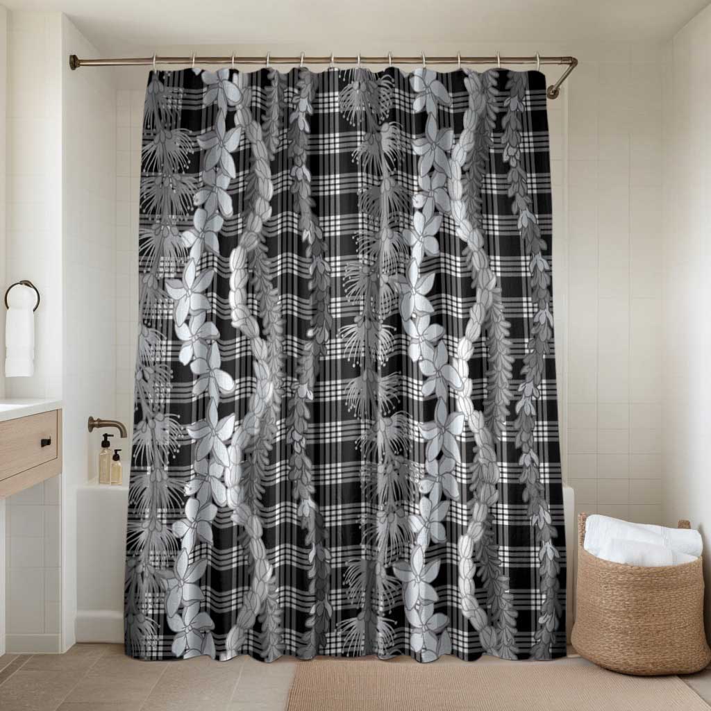 Hawaiian Ohia Lehua Lei Bathroom Set Plaid Palaka Eleele Pattern - Polynesian Pride