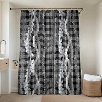 Hawaiian Ohia Lehua Lei Bathroom Set Plaid Palaka Eleele Pattern - Polynesian Pride