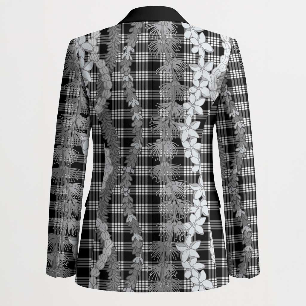 Hawaiian Ohia Lehua Lei Blazer Plaid Palaka Eleele Pattern - Polynesian Pride