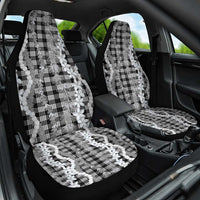 Hawaiian Ohia Lehua Lei Car Seat Cover Plaid Palaka Eleele Pattern - Polynesian Pride