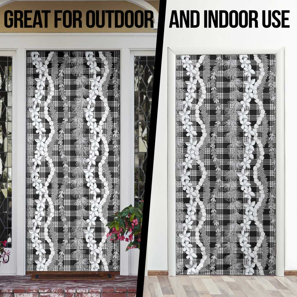 Hawaiian Ohia Lehua Lei Door Cover Plaid Palaka Eleele Pattern - Polynesian Pride