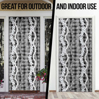 Hawaiian Ohia Lehua Lei Door Cover Plaid Palaka Eleele Pattern - Polynesian Pride